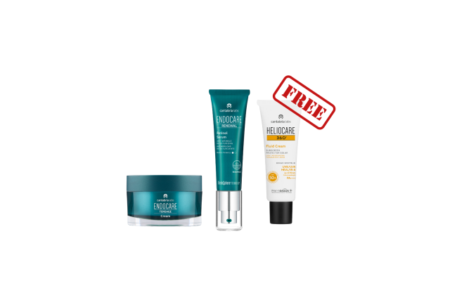 Endocare Renewal Retinol Serum 0.2% + Endocare Tensage Cream + Free Heliocare 360 Fluid Cream SPF 50+